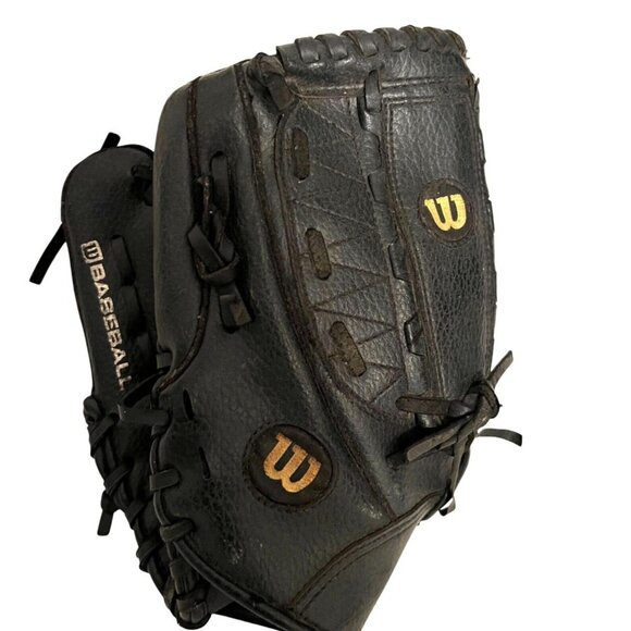Wilson A200 Dual Hinge Black Baseball Glove Adult Right Hand Throw MLB Logo - Picture 1 of 4